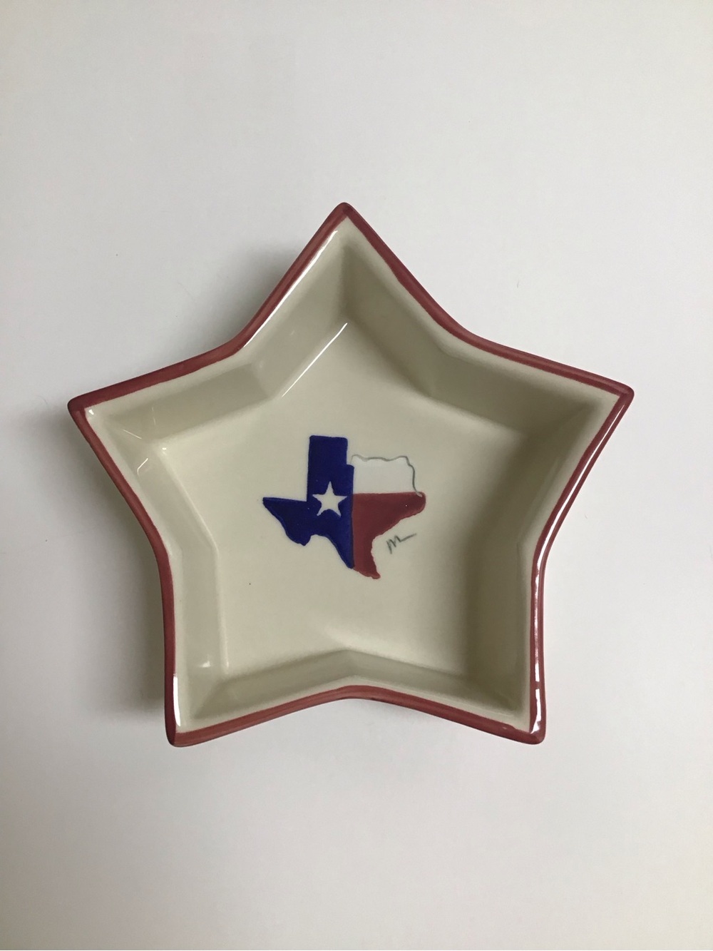 Hartstone Pottery Star Bowl Texas Proud Serving Dish July 4th Vintage 1991 NWT